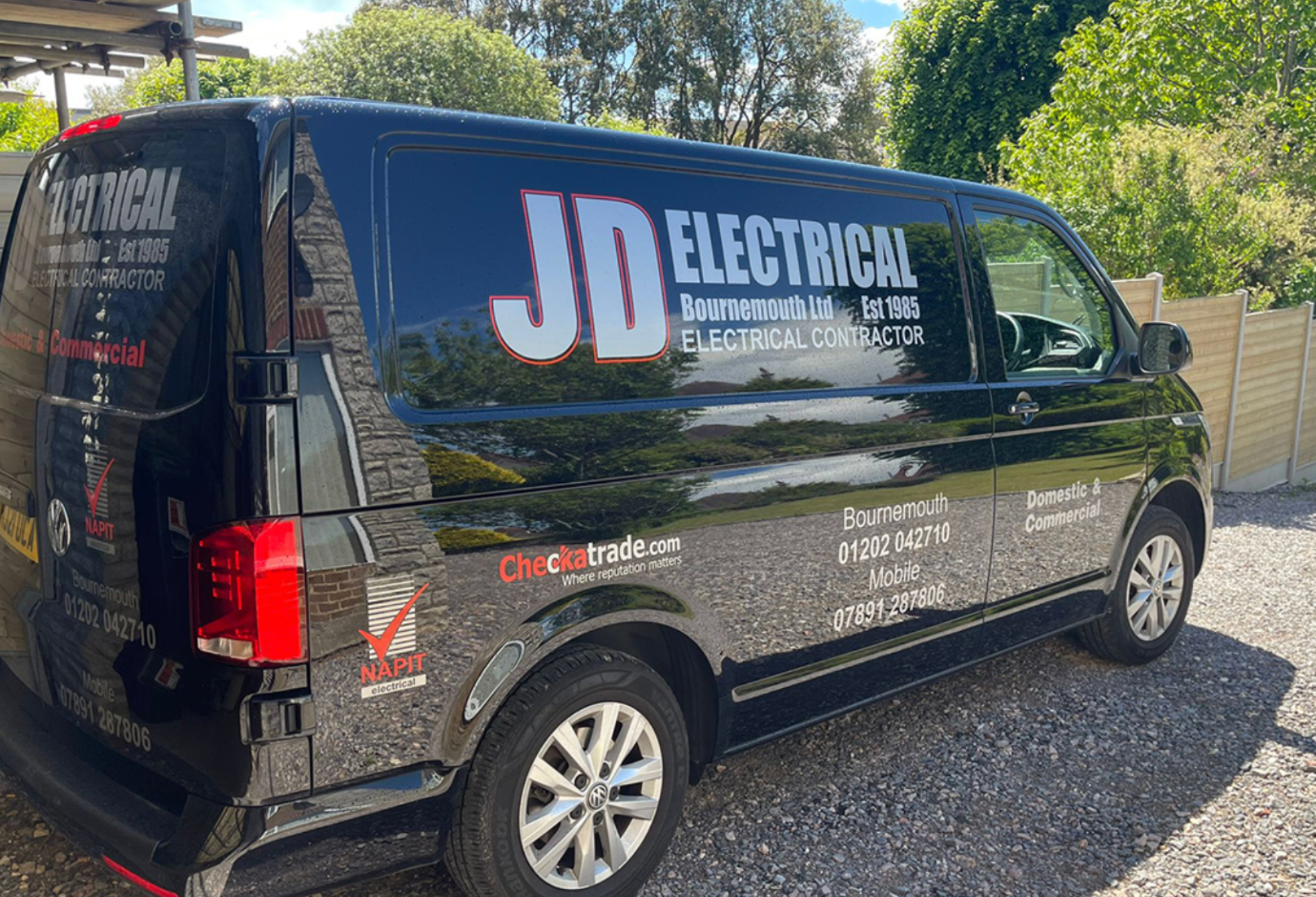 JD Electrical Bournemouth Ltd branded van